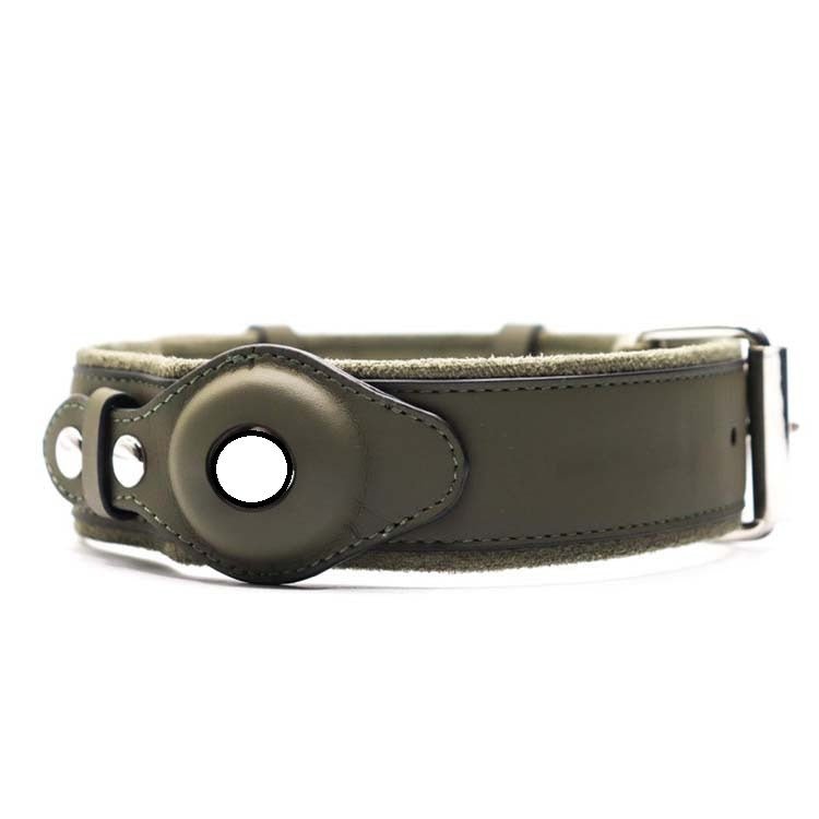 Location Tracker First Layer Leather Dog Pet Collar - PawTeh