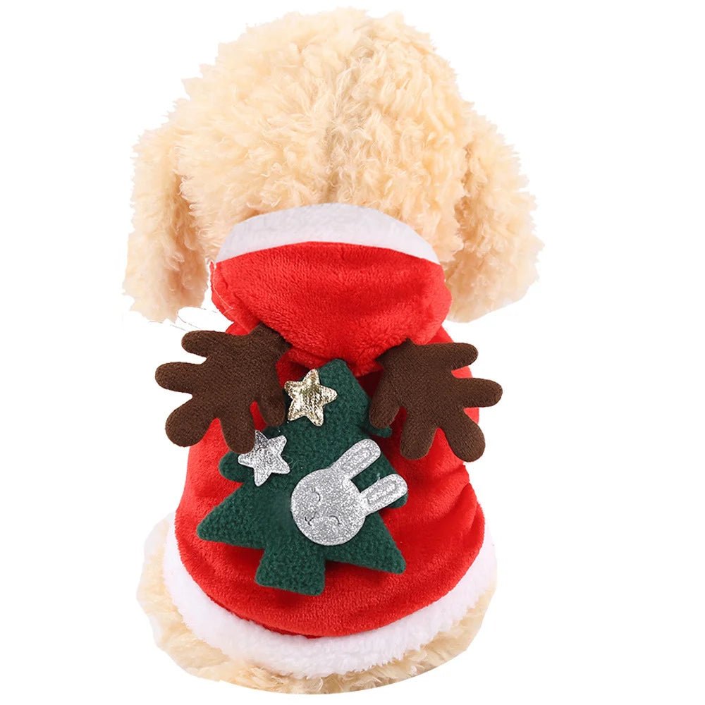 1pc Cat Christmas Clothes Winter Warm Pet Clothes for Small Medium Dogs Elk Santa Claus Dog Cats Coat Christmas Dogs Costume - PawTeh
