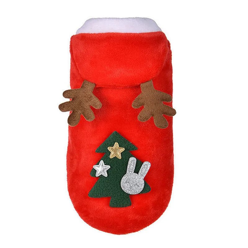 1pc Cat Christmas Clothes Winter Warm Pet Clothes for Small Medium Dogs Elk Santa Claus Dog Cats Coat Christmas Dogs Costume - PawTeh