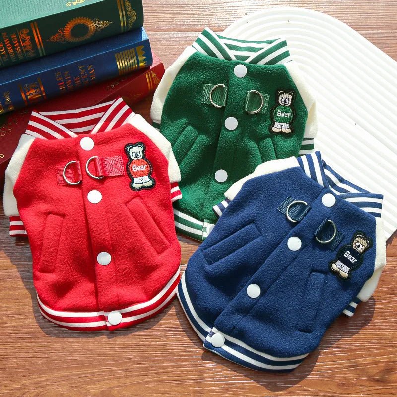 Puppy Coat With D Ring Outdoor Jacket for Small Medium Dog Button Fleece Clothing for Roppa Perro Sport Suit for Cat Wholesale - PawTeh