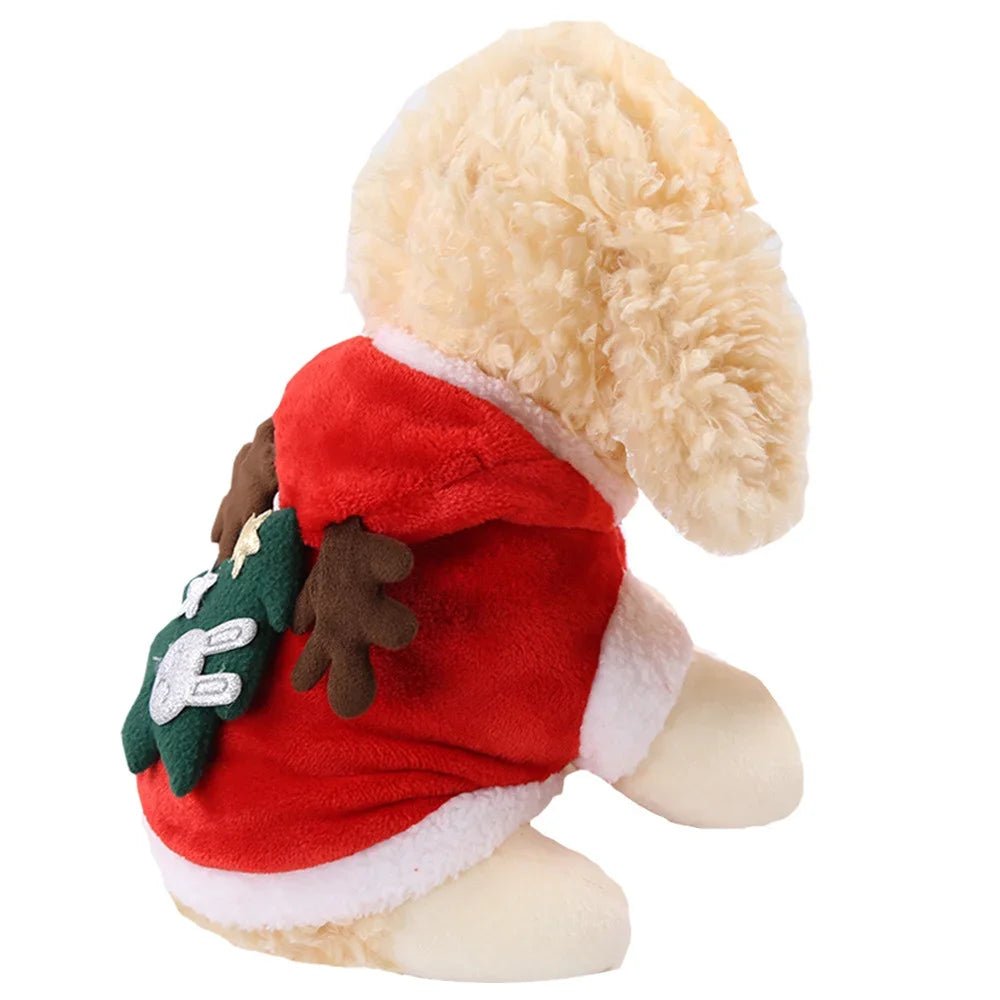1pc Cat Christmas Clothes Winter Warm Pet Clothes for Small Medium Dogs Elk Santa Claus Dog Cats Coat Christmas Dogs Costume - PawTeh