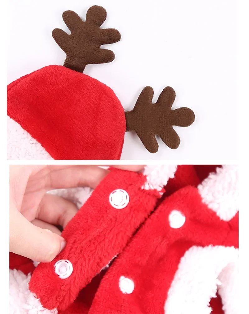 1pc Cat Christmas Clothes Winter Warm Pet Clothes for Small Medium Dogs Elk Santa Claus Dog Cats Coat Christmas Dogs Costume - PawTeh